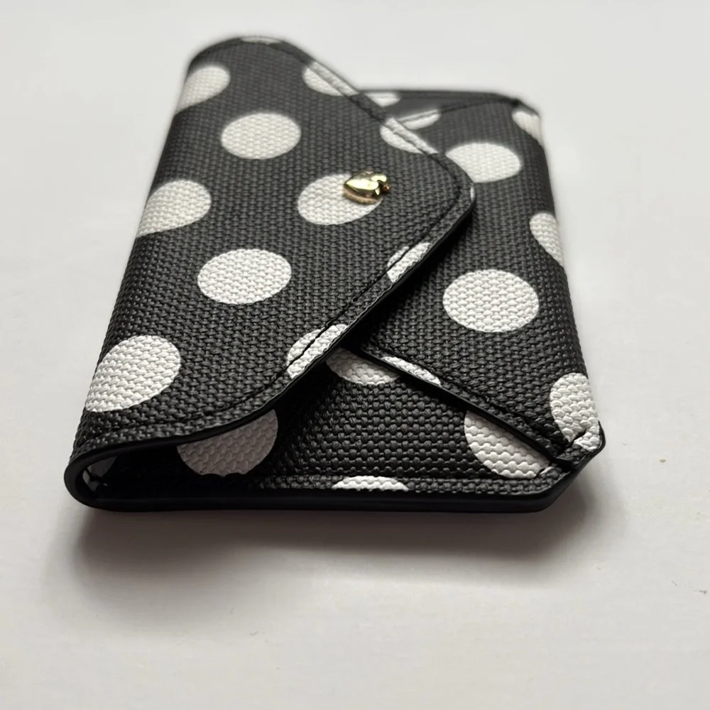 Kate Spade LIMITED EDITION Black and White Polka Dot Envelope Card Case